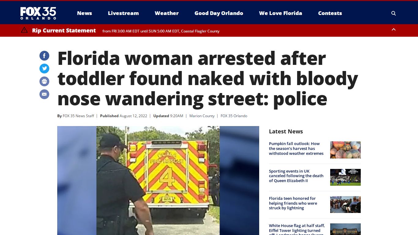 Florida woman arrested after toddler found naked with bloody nose ...